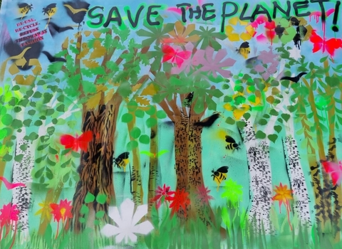 Save the Planet graffiti by Chloe Jackson 