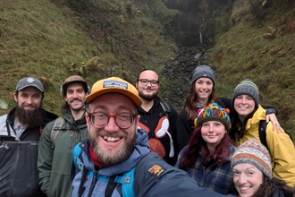 team gathering Radnorshire uplands